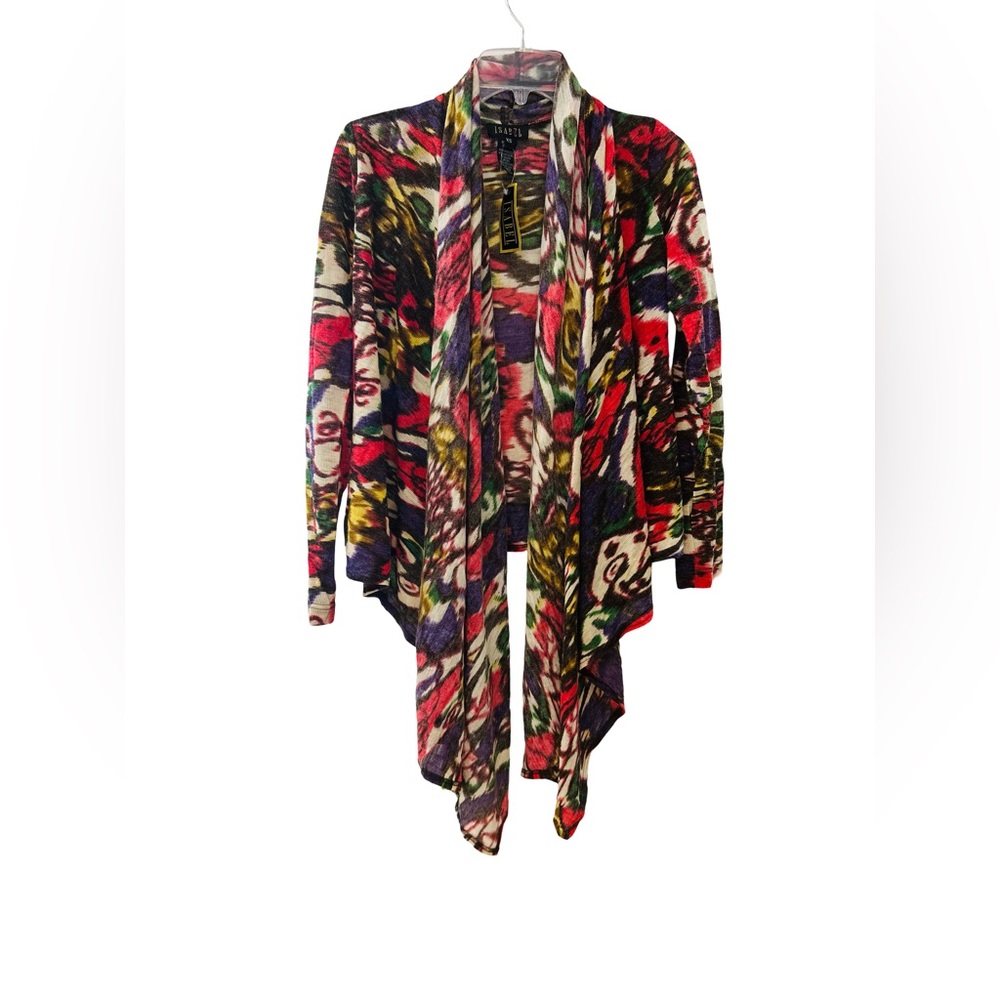 Isabel Multicolor Lightweight Abstract Pattern Cardigan‎ XS